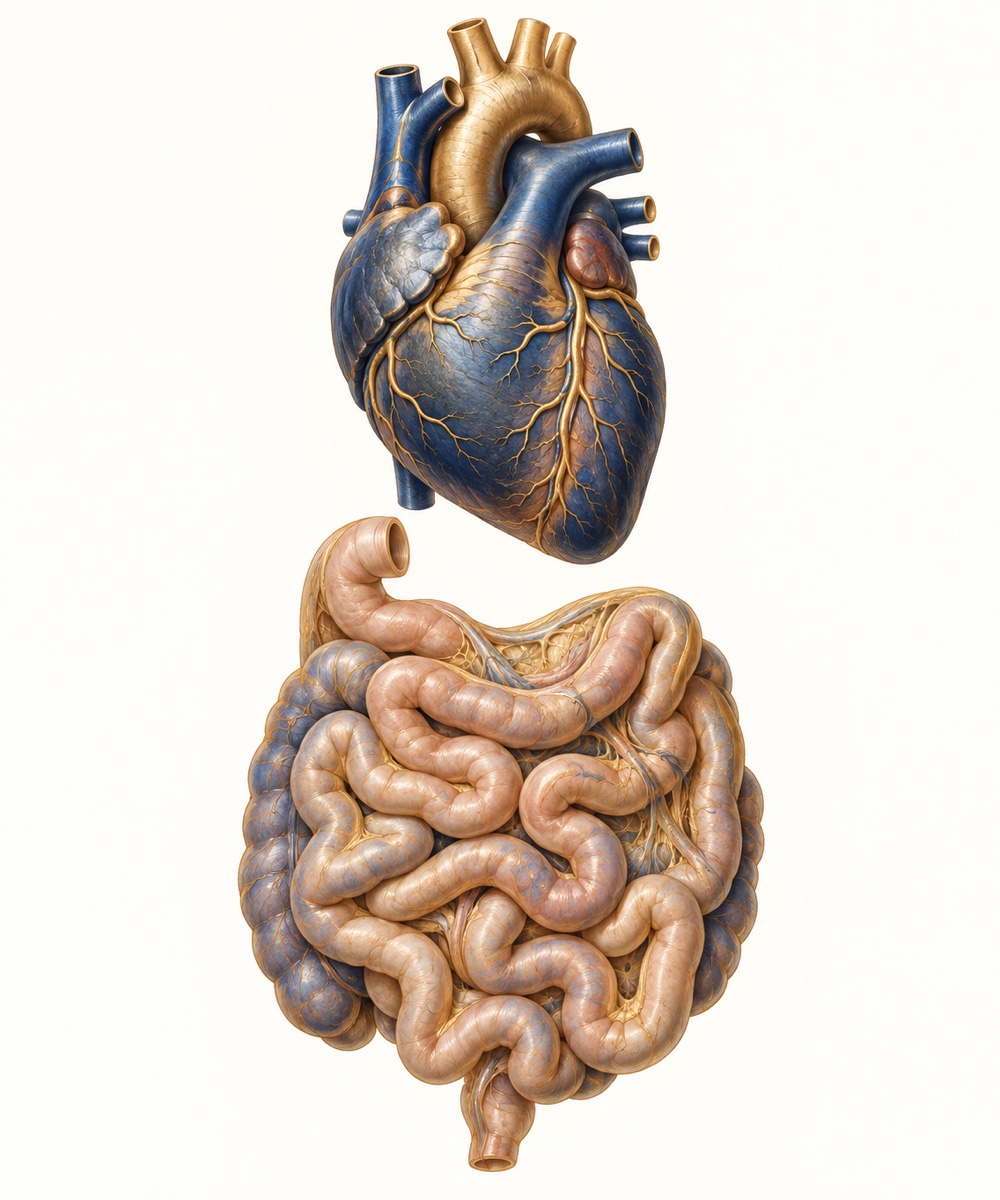 Illustration : Cœur et intestin grêle